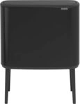 Brabantia 316067 Abfalleimer, Edelstahl, Schwarz, 54 x 31.5 x 68 cm