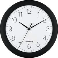 Eurotime Funkwanduhr, 30 cm, Kunststoffgeh&auml;use, gew&ouml;lbtes Echtglas, Wanduhr f&uuml;r