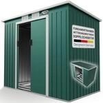 Juskys Metall Ger&auml;tehaus M 4 m&sup3; mit Fundament, 213 x 130 x 173 cm, Ger&auml;teschuppen