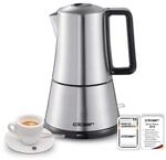 Cloer 5918 Moka Maker, elektrischer Espressokocher f&uuml;r 3-4 Tassen, Edelstahleinsatz,