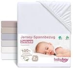 babybay Jersey Spannbetttuch Deluxe Doppelpack passend f&uuml;r Modell Original, wei&szlig;
