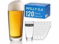 Van Well Willibecher 0,4l 120 Stk - Premium Biergläser 0,4 Liter - Robustes