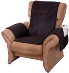 Schurwoll-Sesselschoner mit Armlehnenschoner, Braun, Flor aus 100% Schurwolle,
