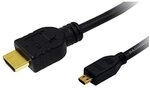 LogiLink HDMI-Kabel Ethernet A -> Micro D St/1.00m bk