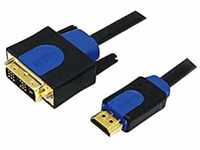 LogiLink 131620 DVI/HDMI Anschlusskabel 2.00m CHB3102 vergoldete Steckkontakte,
