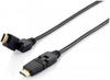 Equip HighSpeed HDMI Kabel mit Ethernet 3m drehbare Stecker schwarz, oneColor,