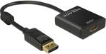 Delock Adapter Displayport 1.2 Stecker > HDMI Buchse 4K Aktiv schwarz