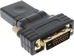 InLine 17660W HDMI-DVI Adapter, HDMI Buchse auf DVI Stecker, flexibler Winkel,