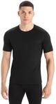 Icebreaker Herren T-Shirt 200 Oasis SS Crewe, Black, S, 104509001S
