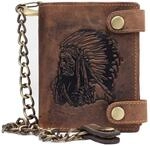 Greenburry Geldb&ouml;rse Vintage Geldb&ouml;rse Leder Bone Head Motiv braun |...