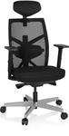 hjh OFFICE 640450 Profi B&uuml;rostuhl BELLAC Netzstoff Schwarz ergonomischer Drehstuhl
