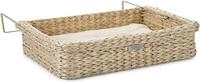Designed by Lotte Water Hyacinth Wicker Radiator Bed, 45 cm, Grey