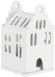 R&auml;der - Mini Lichthaus Giebelhaus, wei&szlig; 6 x 6 5 x 11 cm