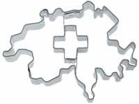 Ausstechform Kontur Schweiz mit Kreuz ca. 8,5 cm