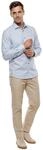 Marvelis Herren Businesshemd Langarm Modern-Fit,Chambray,New Kent,bleu 11,38