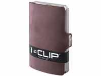 I-CLIP Original Slim Wallet Glattleder und Lochprägung (Glattleder, Braun)