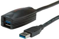 ROLINE USB 3.2 Gen 1 Aktives Repeater Kabel, schwarz, 5 m