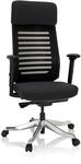 hjh OFFICE 640220 Schreibtischstuhl ASGON Stoff Schwarz B&uuml;rostuhl ergonomisch mit