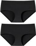 Schiesser Damen Panty Invisible Cotton 2er Pack, Gr&ouml;&szlig;e:36, Farbe:Schwarz (000)