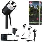 Paulmann 94242 Plug & Shine Basisset Spot Pike LED Au&szlig;enleuchte rund incl. 3x2,2W