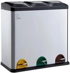 SVITA TC3X20 Edelstahl Treteimer 60 Liter Silber 3x20L dreifach XXL Abfalleimer