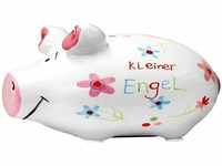 KCG 101021 Keramik Sparschwein Kleiner Engel ca. 12.5cm x 9cm