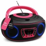 DENVER Radio mit CD-Player, Bluetooth Boombox, USB-MP3, AUX, FM-Radio, Pink 