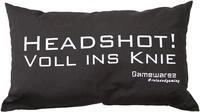 GAMEWAREZ Kissen "Headshot! Voll ins Knie" f&uuml;r Wohn- und Schlafzimmer, Reisekissen,