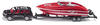 siku 2543, PKW mit Motorboot, 1:55, Metall/Kunststoff, Schwarz/Rot, Schwimmfähiges