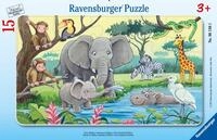Ravensburger Kinderpuzzle - 06136 Tiere Afrikas - Rahmenpuzzle f&uuml;r Kinder ab 3
