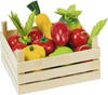Goki 51658 Eine Kiste Gefüllt mit Obst und Gemüse für Einkaufen und Kochspiel,