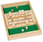 goki 56897 Doppelspiel &bdquo;Shut the Box aus Holz, 2 Spielfelder 4 W&uuml;rfel &ndash;