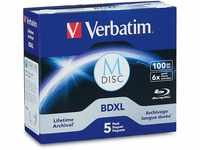 Verbatim 98913 M-DISC BD-R XL 100GB/1-4x , Jewelcase (5-Disc), blau