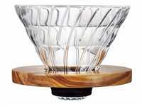 Hario VD 1–4 Cup Olivenholz V60 Tropfer Plus Messlöffel, Glas, transparent,...