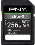 PNY Elite-X SDXC Karte 256 GB, Class 10, UHS-I U3, 100 MB/s | Bis zu 100 MB/s Lesen,