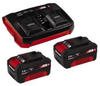 Original Einhell Starter Kit 2x 3,0 Ah Akkus und Twincharger Power X-Change (Li-Ion,