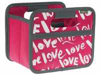 meori Faltbox Mini in Pink mit Motiv Love – Kleine Klappbox mit Griffen –