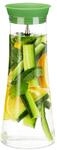 Relaxdays Glaskaraffe zylindrisch, 1 Liter, Gastro, Edelstahl Ausgie&szlig;er, feines