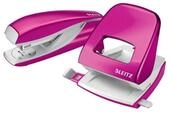 Esselte Leitz Locher NeXXt 5008 und Heftger&auml;t NeXXt 5502 im Set, pink metallic