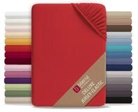 biberna Deluxe Jersey-Elastic-Spannbetttuch 120x200 cm - 130x220 cm rot | 97%