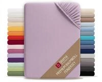 biberna Premium Feinjersey Spannbettlaken 180x200-200x200 cm Flieder | 100% Baumwolle