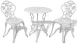vidaXL 3-TLG. Bistro-Set Aluminiumguss Wei&szlig;