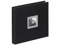 walther design Fotoalbum schwarz 26 x 26 cm Leinen mit Cover-Ausstanzung, Black and