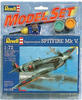 Revell Modellbausatz Flugzeug 1:72 - Spitfire Mk V im Maßstab 1:72, Level 3,