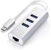 SATECHI Type-C 2-in-1 USB 3.0 Aluminium 3 Port Hub mit Ethernet - Für M2/ M1...