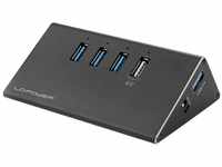 LC POWER USB3.0 HUB LC-HUB-ALU-2B-4 4-Port Schwarz Retail