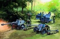 Italeri FBA_8001283070263 510007026 - 1:72 German Guns Set: PAK35-PAK40-FLAK38, Grey