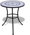 vidaXL Mosaiktisch 60 cm Blau/Wei&szlig;
