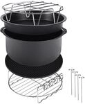 MONZANA 9tlg Hei&szlig;luftfritteuse Airfryer Zubeh&ouml;r Set Fritteuse XL 6,5l
