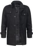 Indicode Herren Brandon Winter-Wollmantel warmer Kurzmantel mit Stehkragen | Edler